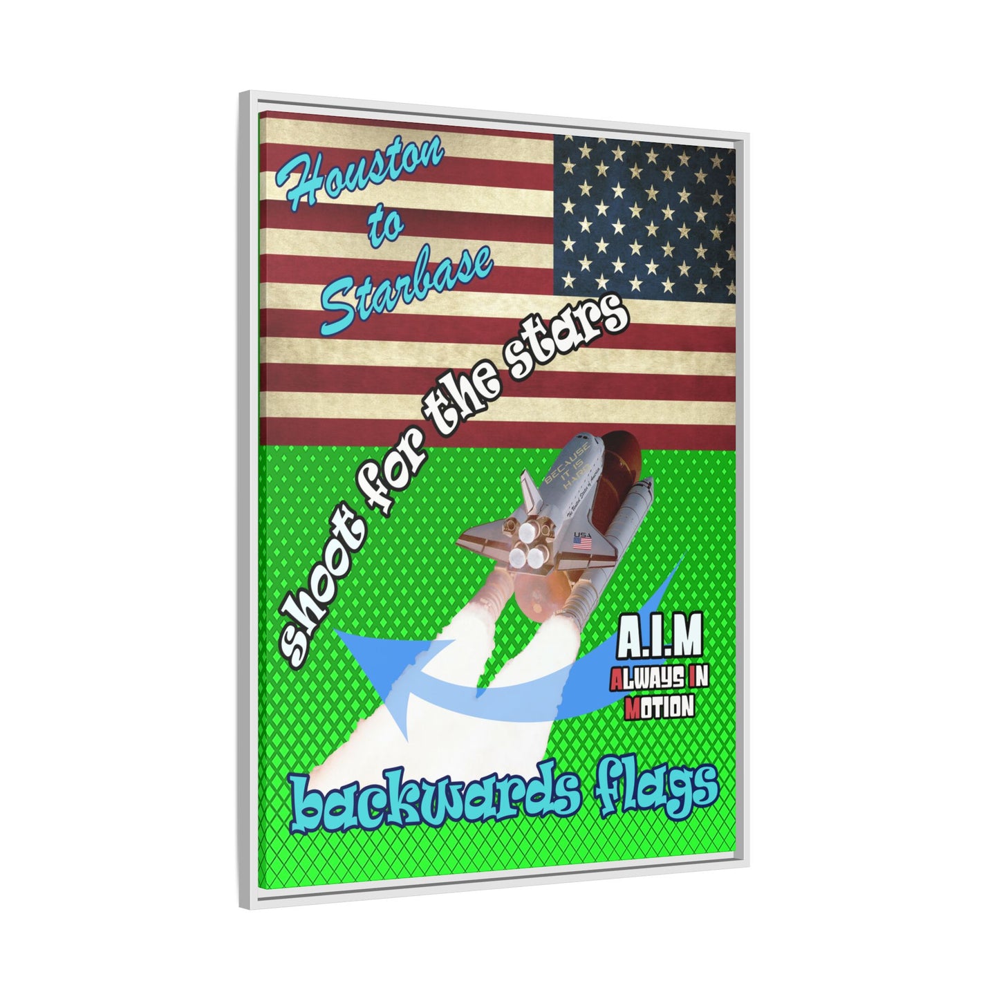 shoot for the stars - framed canvas art (logo green)
