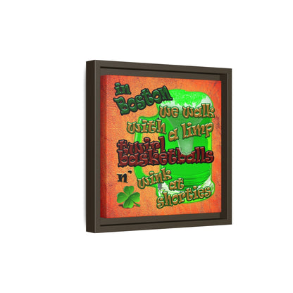 celtics logo - framed canvas art (burnt orange)