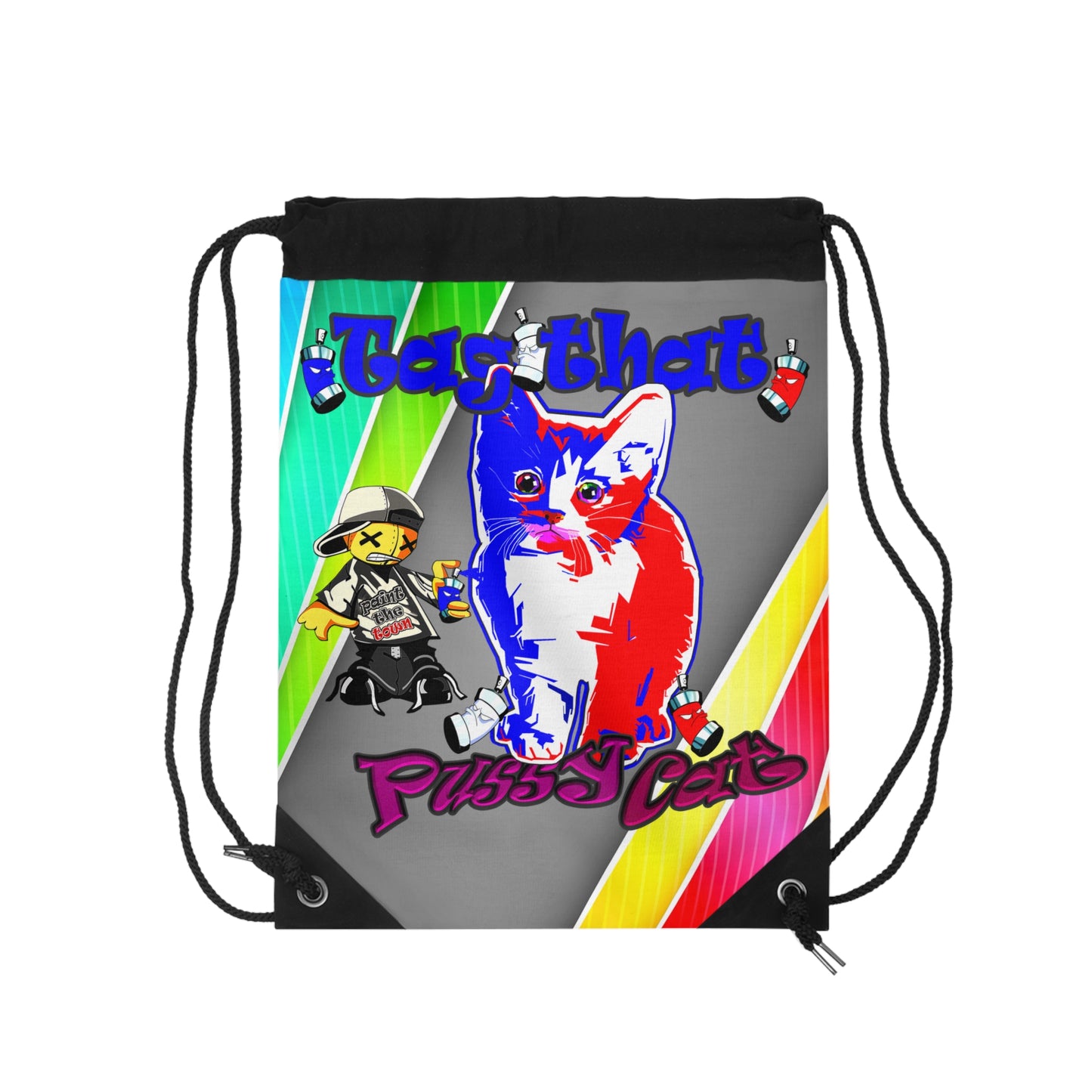 tag that - Drawstring Bag (rainbow split)