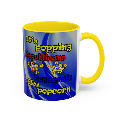popping like popcorn - Accent Mug (blue-white wave)