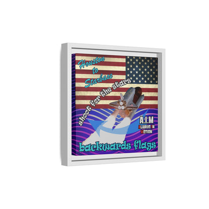 shoot for the stars - framed canvas art (purple wave)