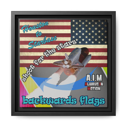 shoot for the stars - framed canvas art (rainbow split)