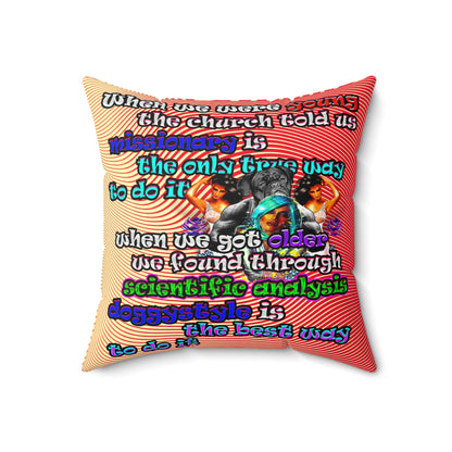 doggystyle - Spun Polyester Square Pillow - (yellow-orange wave)
