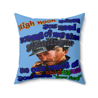 high noon - Spun Polyester Square Pillow - (light blue)