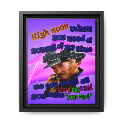 high noon - framed canvas art (purple-pink wave)