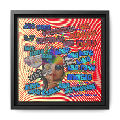 drop the beat - framed canvas art (yellow-orange wave)