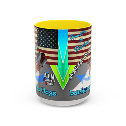 shoot for the stars - Accent Mug (rainbow split)