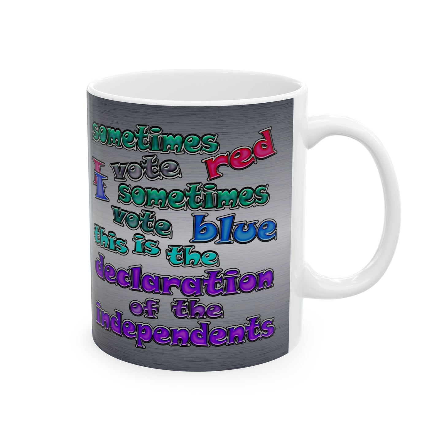 declaration of the independents - White Mug (brushed nickel)