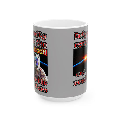 defy conquer reach - White Mug (light grey)
