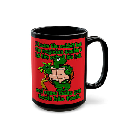 turtle race - Black Mug (red)