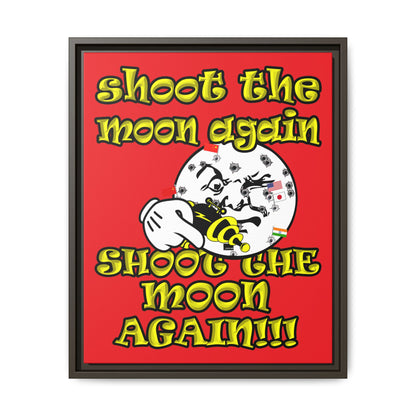 shoot the moon again - framed canvas art (red)