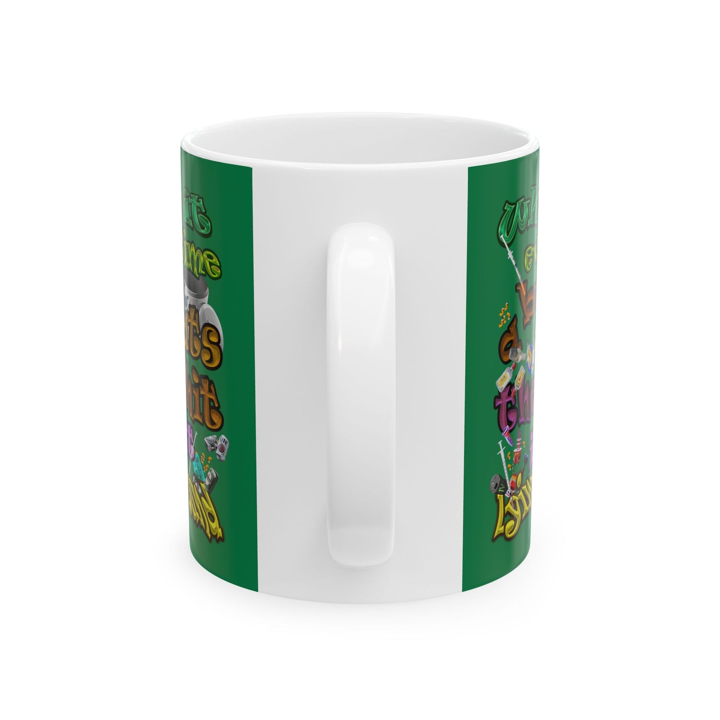 the bum's shit - White Mug (dark green)