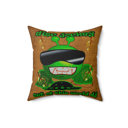 disc jockey - Faux Suede Square Pillow - (dichromatic brown papyrus)