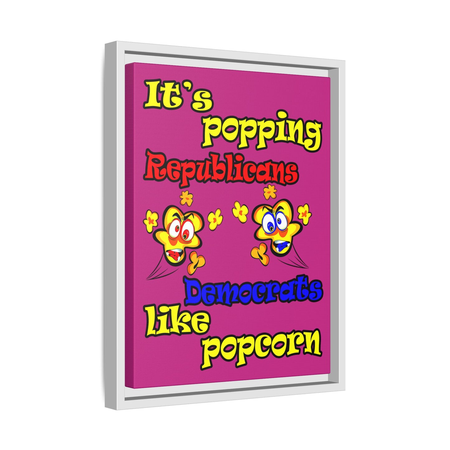 popping like popcorn - framed canvas art (pink)