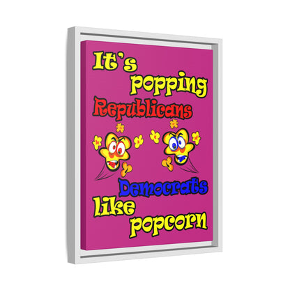 popping like popcorn - framed canvas art (pink)