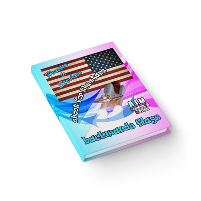 shoot for the stars - journal-lined (light blue-pink wave)