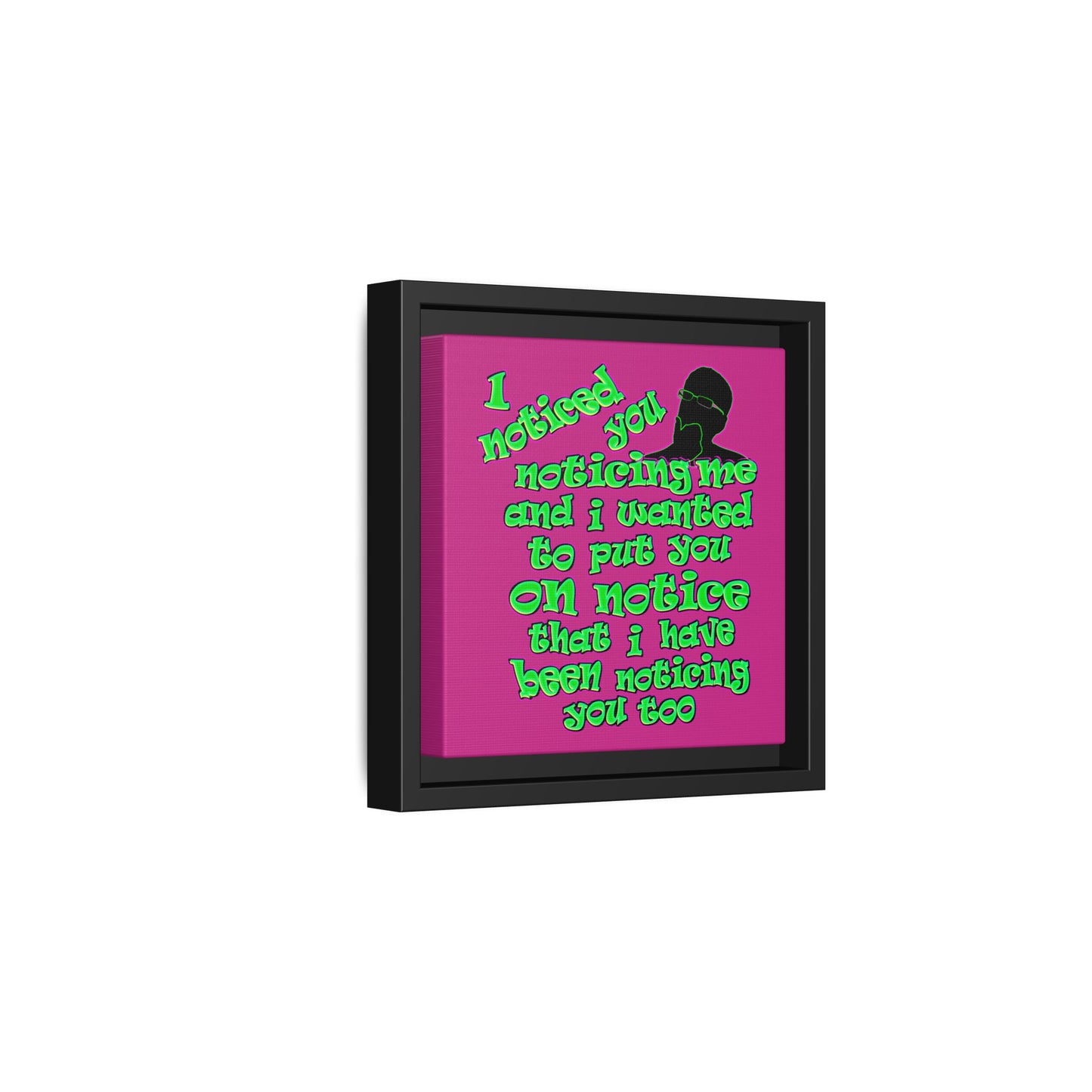 noticed you noticing - framed canvas art (pink)