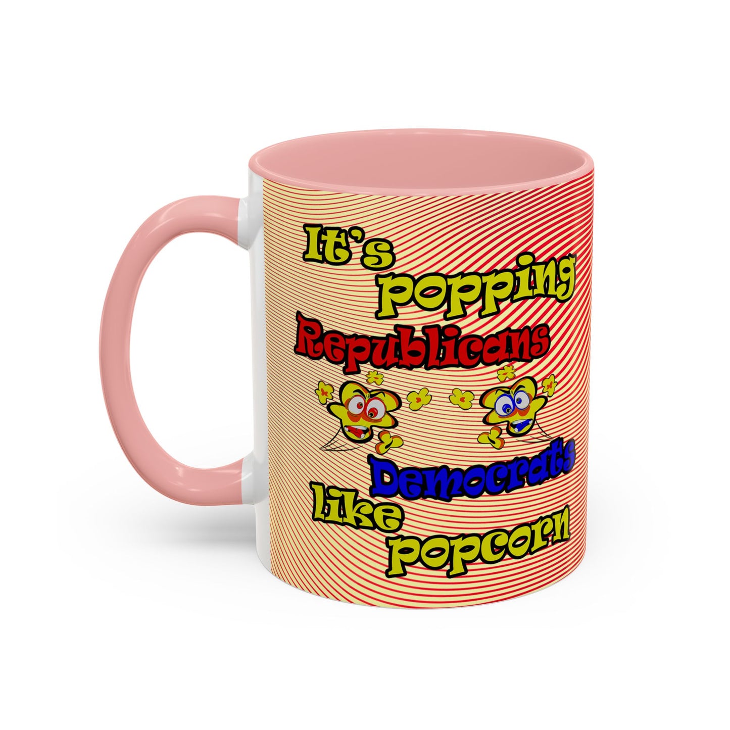 popping like popcorn - Accent Mug (yellow-orange wave)