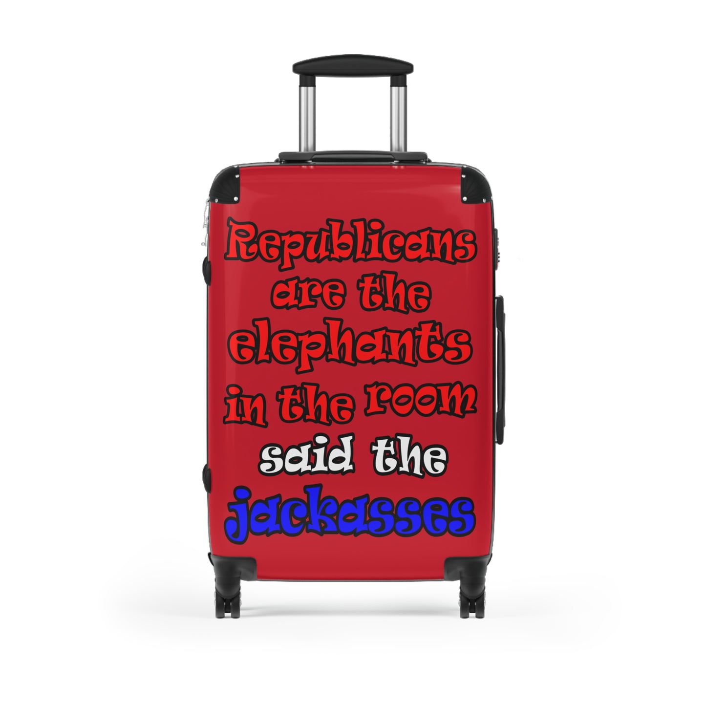 donkeys and elephants - Suitcase (dark red)