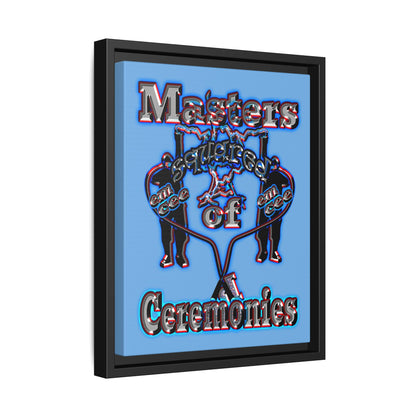 em cee squared - framed canvas art (light blue)