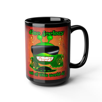 disc jockey - Black Mug (burnt orange)