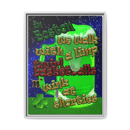 celtics logo - framed canvas art ('snoops' background)