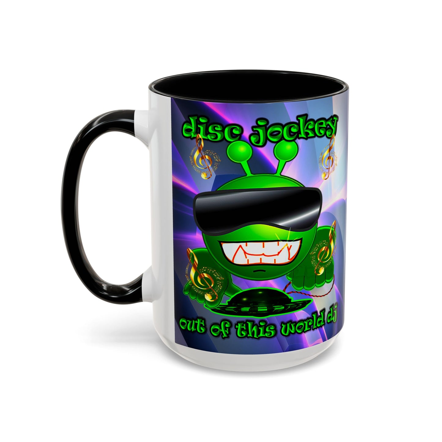 disc jockey - Accent Mug (grey-pink wave)