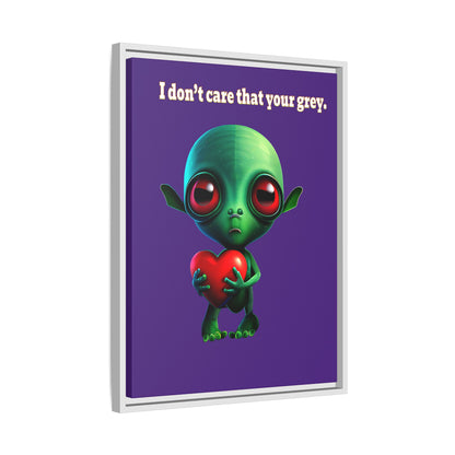 I don't care that your grey - framed canvas art (purple)
