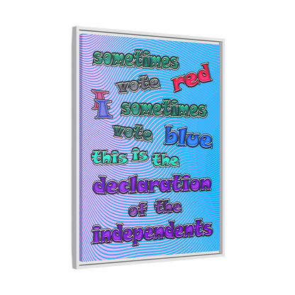 declaration of the independents - framed canvas art (light blue-purple wave)
