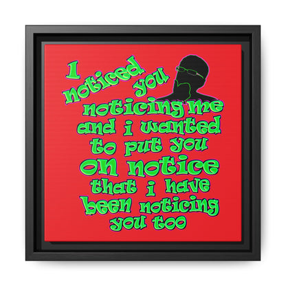 noticed you noticing - framed canvas art (red)