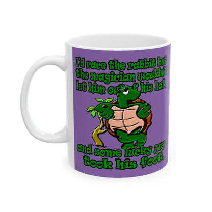 turtle race - White Mug (light purple)