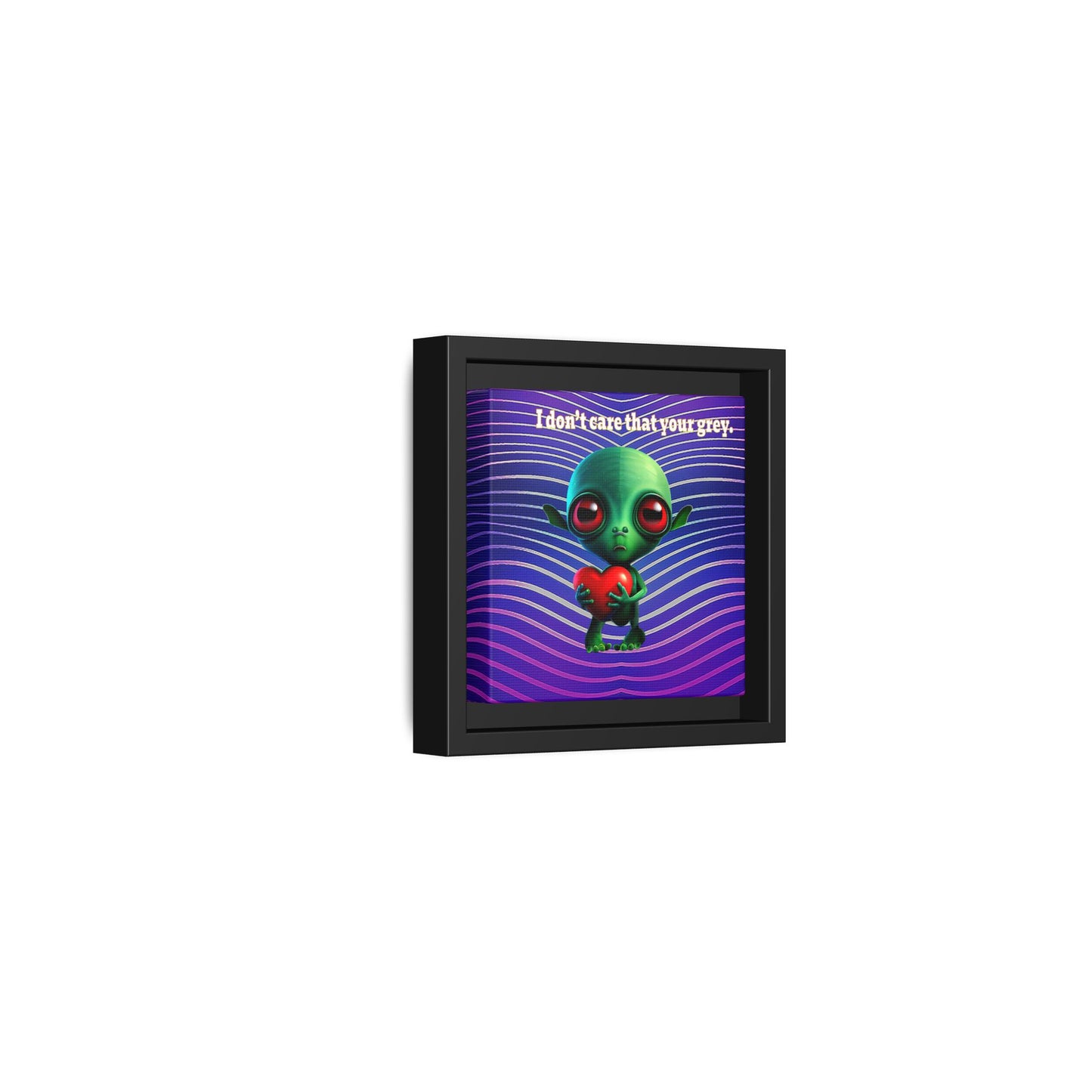 I don't care that your grey - framed canvas art (purple wave)