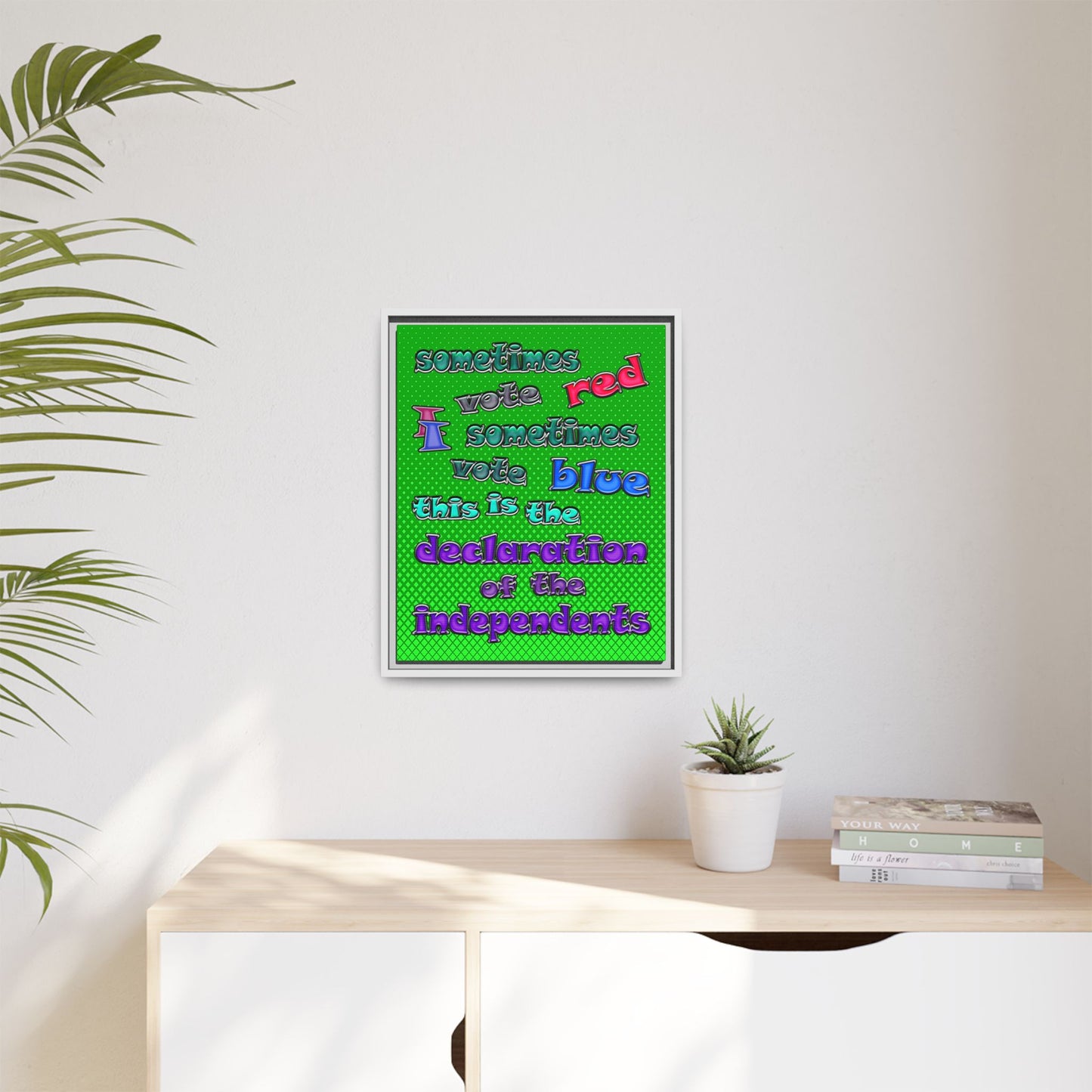 declaration of the independents - framed canvas art (logo green)