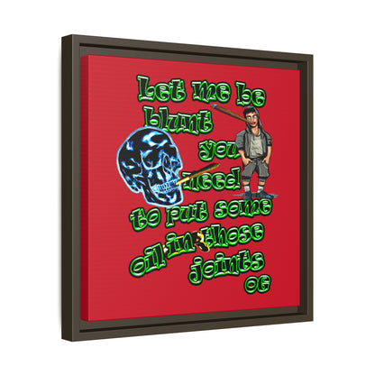 og - framed canvas art (dark red)