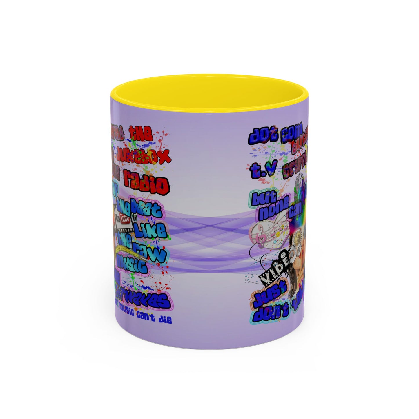drop the beat - Accent Mug (light blue-pink wave)