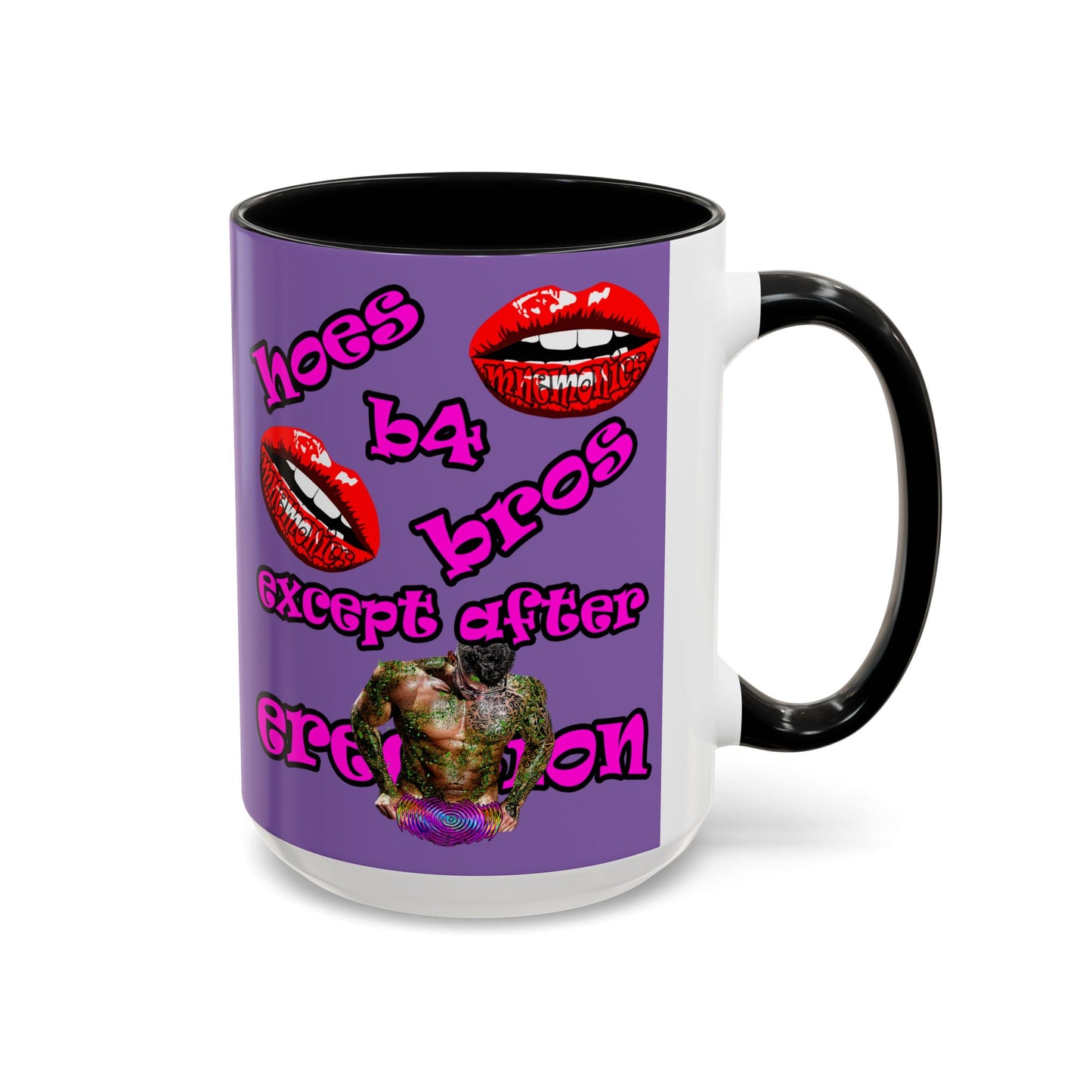 hoes b4 bros - Accent Mug (light purple)