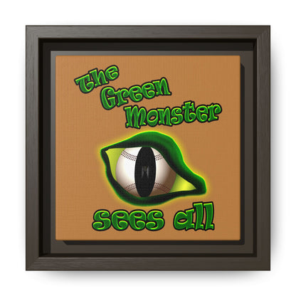 green monster - framed canvas art (light brown)