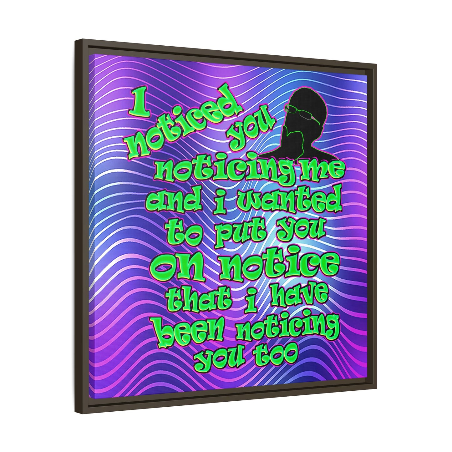 noticed you noticing - framed canvas art (purple wave)
