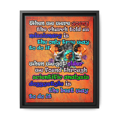 doggystyle - framed canvas art (burnt orange)