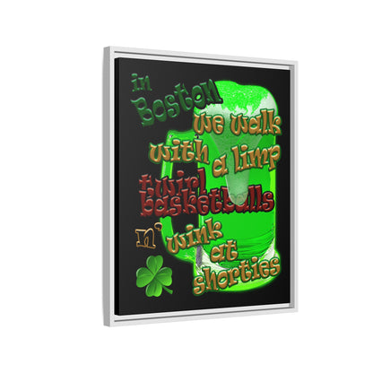 celtics logo - framed canvas art (black)