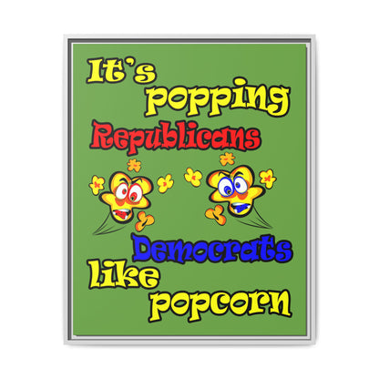 popping like popcorn - framed canvas art (green)