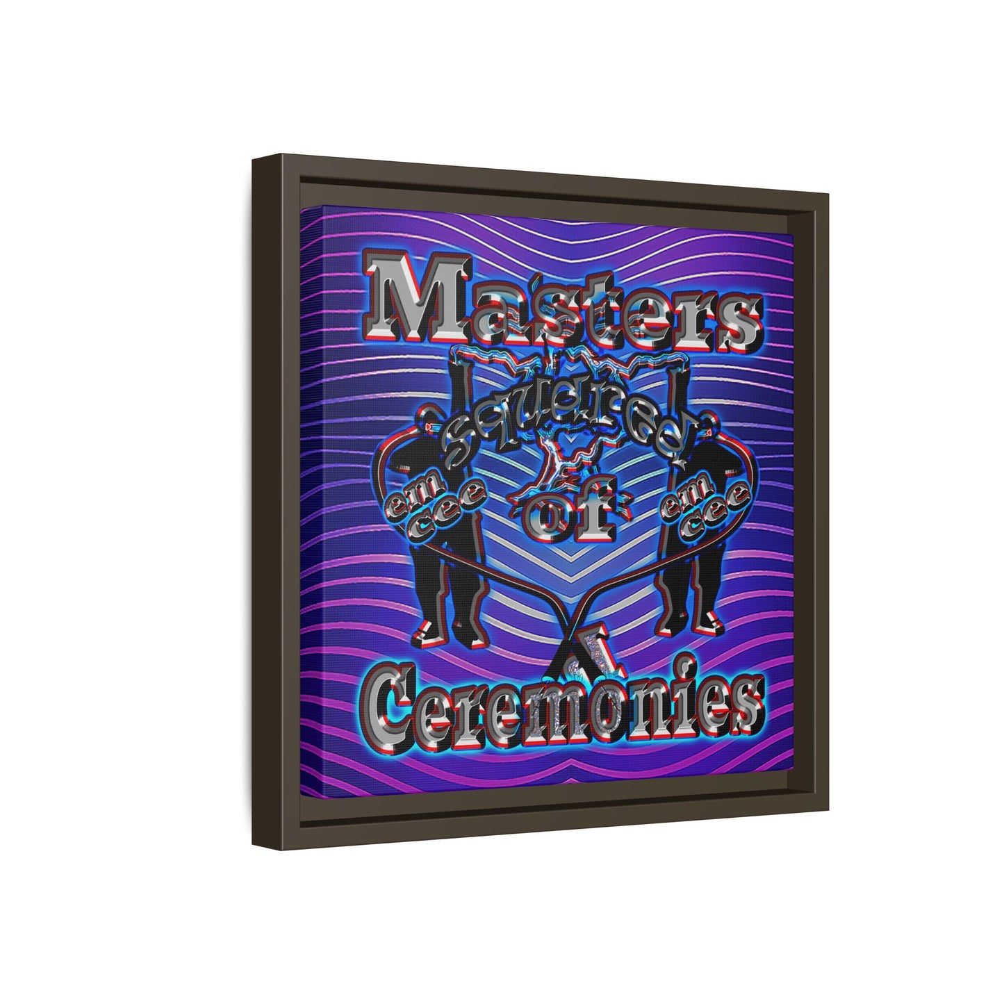 em cee squared - framed canvas art (purple wave)