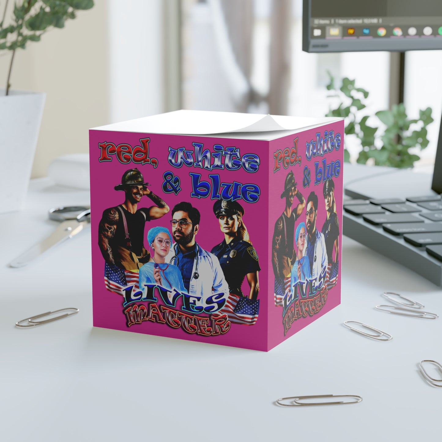 rw&b lives matter - note cube (pink)
