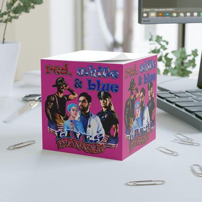 rw&b lives matter - note cube (pink)