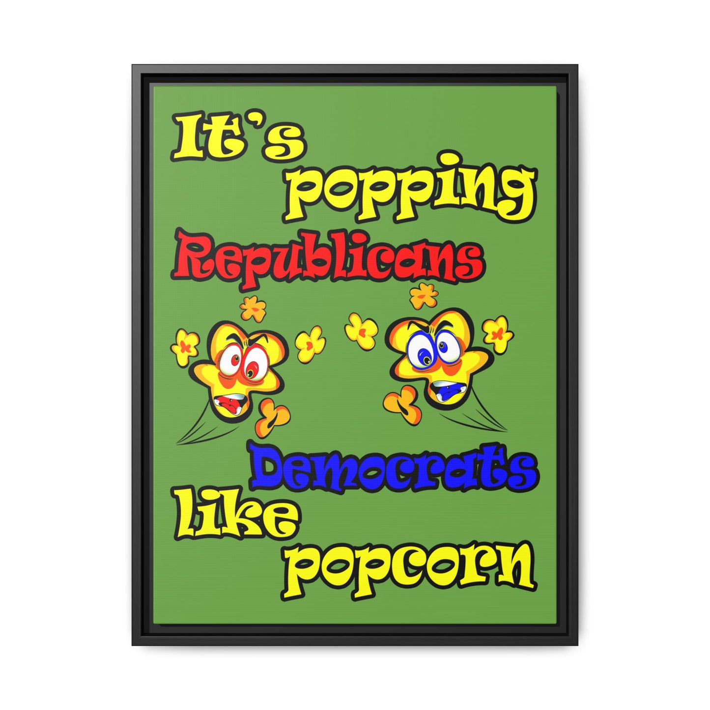 popping like popcorn - framed canvas art (green)