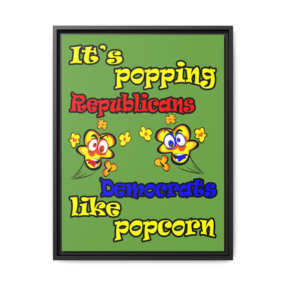 popping like popcorn - framed canvas art (green)