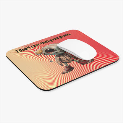 I don't care that your green - Mouse Pad (Rectangle) (yellow-orange wave)