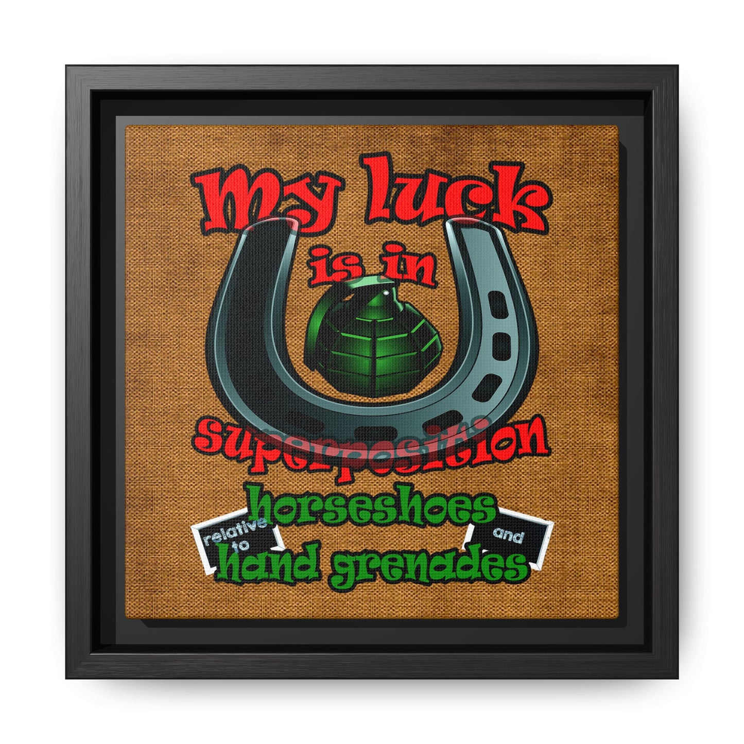 my luck - framed canvas art (brown papyrus)
