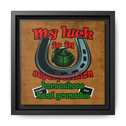 my luck - framed canvas art (brown papyrus)