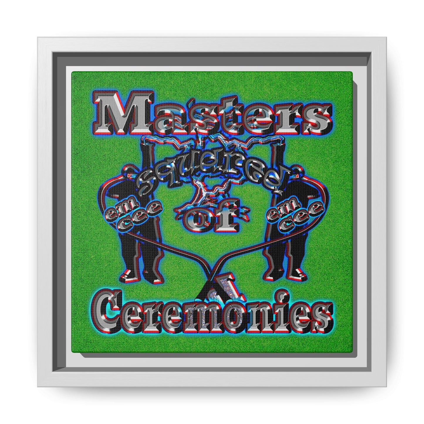 em cee squared - framed canvas art (green turf)
